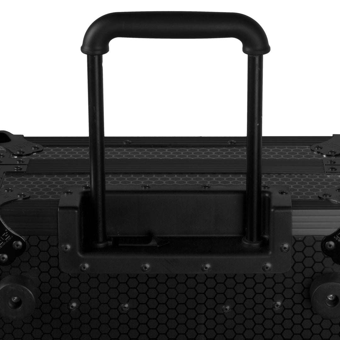 UDG Ultimate Flight Case Single Turntable Battle/ PLX-CRSS12 & 10"/12" Mixer Black Plus (Laptop Shelf, Trolley & Wheels)