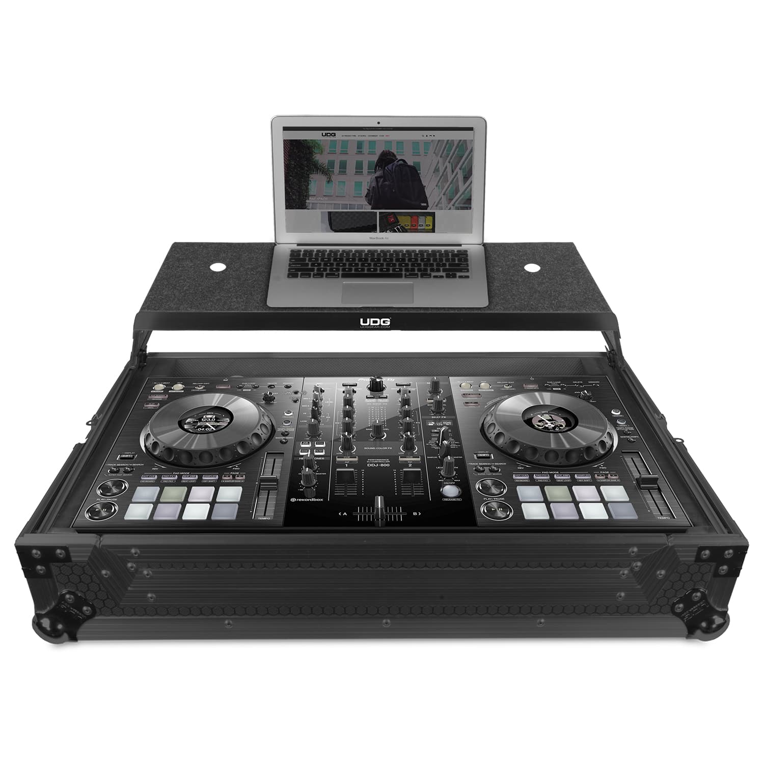 UDG Ultimate Flight Case Pioneer DDJ-800 Black Plus (Laptop Shelf 