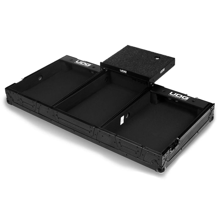 UDG Ultimate Flight Case Set Pioneer DJ PLX-CRSS12 & 10"/12" Mixer Black Plus (Laptop Shelf + Wheels)