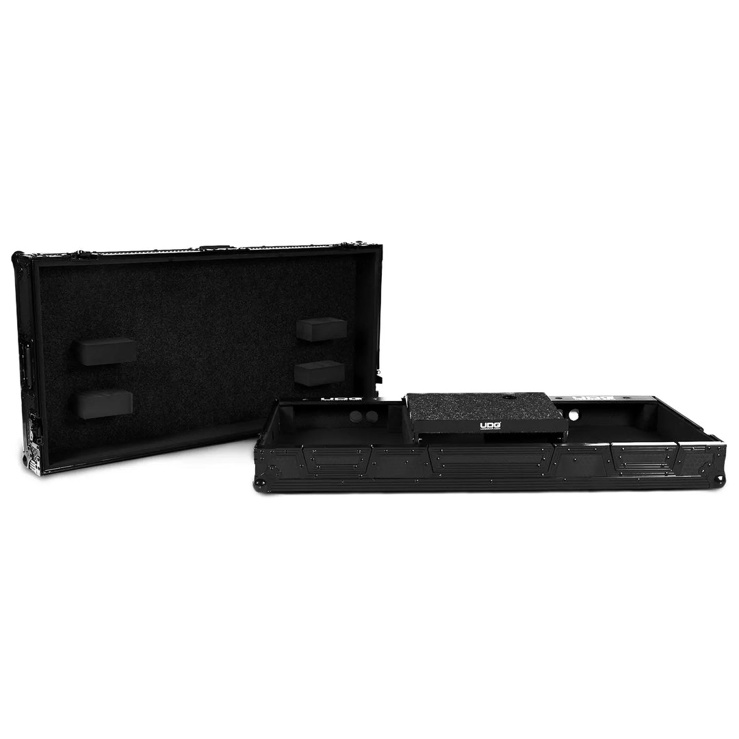 UDG Ultimate Flight Case Set Pioneer DJ PLX-CRSS12 & 10"/12" Mixer Black Plus (Laptop Shelf + Wheels)
