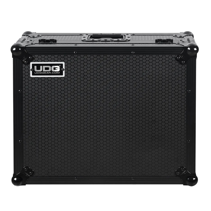 UDG Ultimate Flight Case Pioneer DJ DJM-V10 Black, photographed from a front angle on a white background.