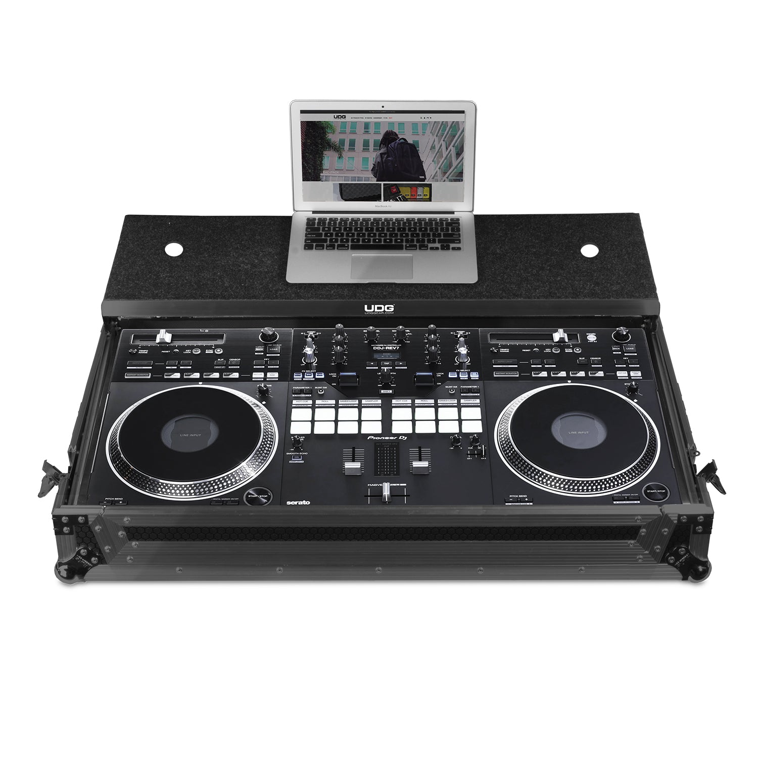 UDG Ultimate Flight Case Pioneer DJ DDJ-REV7 Black Plus (Laptop