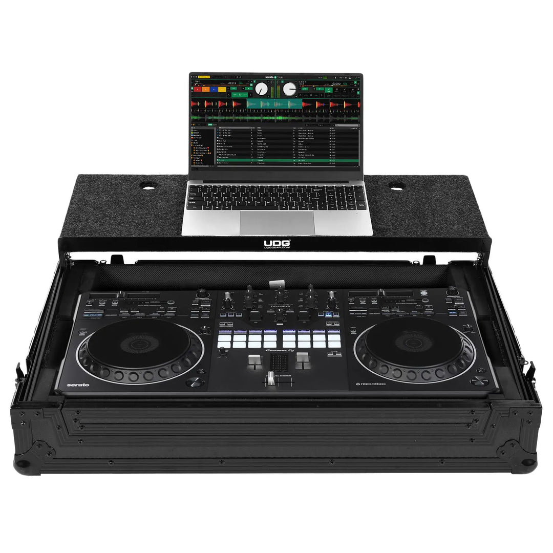 UDG Ultimate Flight Case Pioneer DDJ-REV5 Black Plus (Laptop Shelf)