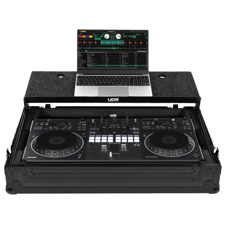 UDG Ultimate Flight Case Pioneer DDJ-REV5 Black Plus (Laptop Shelf)