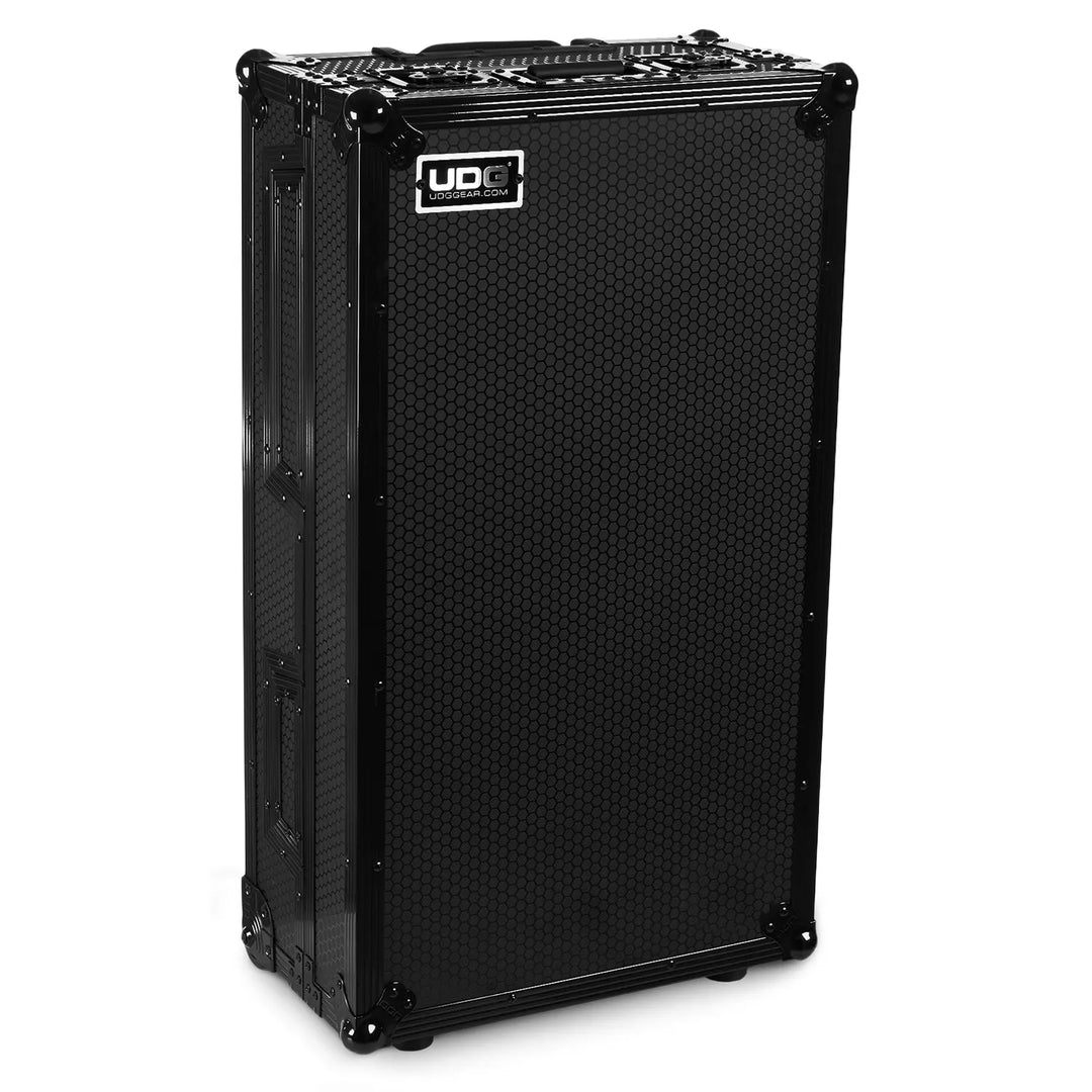 UDG Ultimate Flight Case Single Turntable Battle/ PLX-CRSS12 & 10"/12" Mixer Black Plus (Laptop Shelf, Trolley & Wheels)