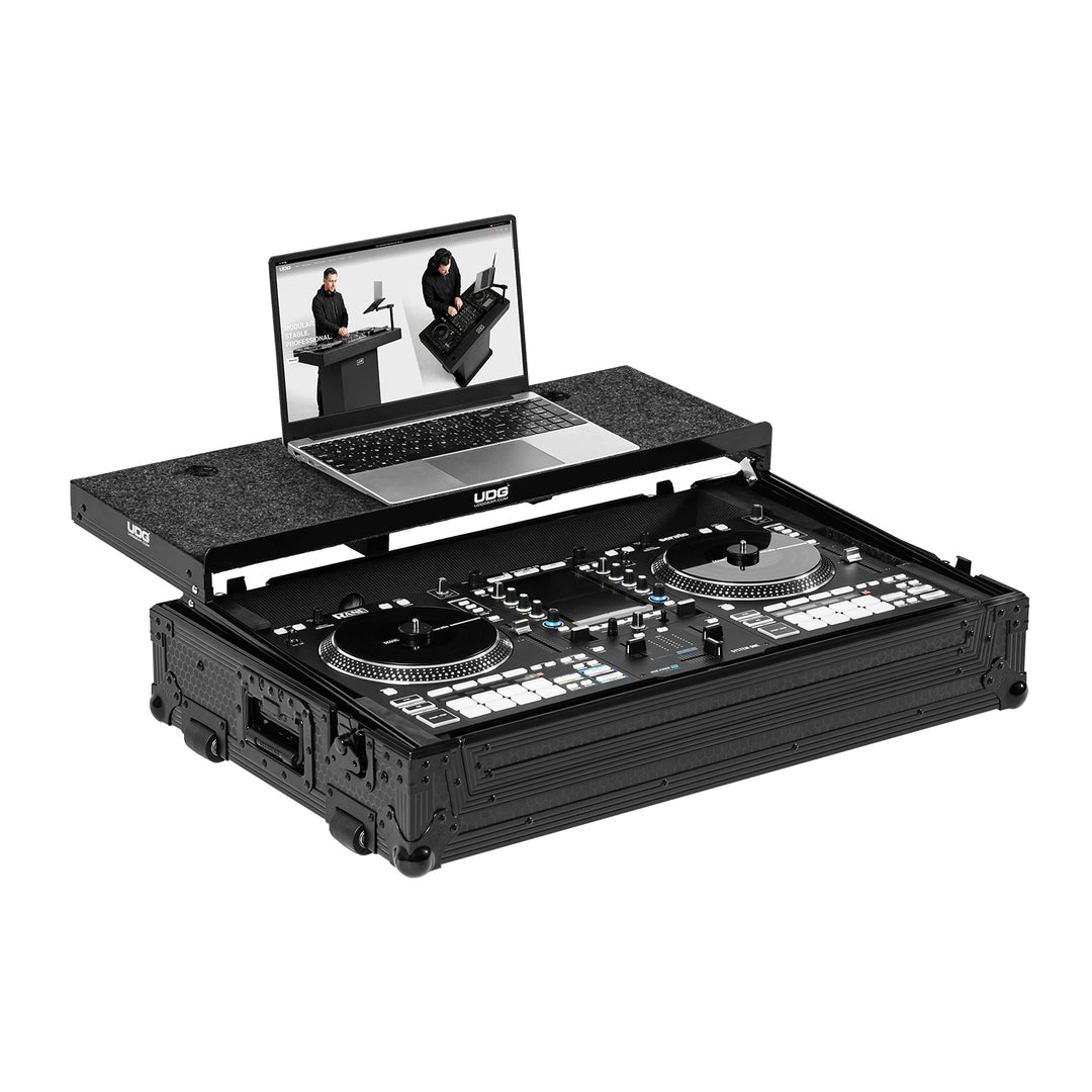 UDG Ultimate Flight Case Rane System One Black Plus (Laptop Shelf + Wheels)