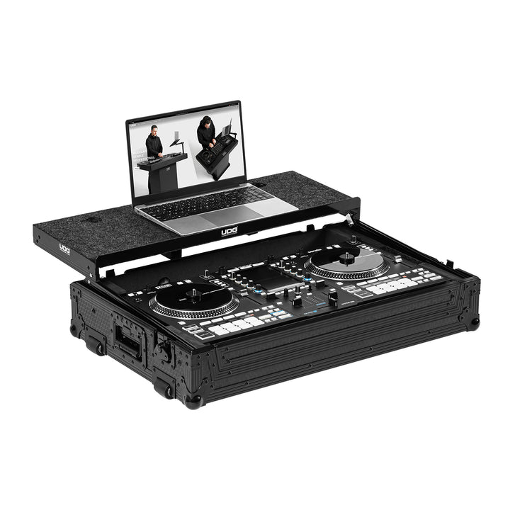UDG Ultimate Flight Case Rane System One Black Plus (Laptop Shelf + Wheels)